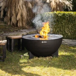 Edelstahl-Feuerstelle 'TRIA', Schwarz, 100 X 55 X 100 Cm -Garten Sicht Verkäufe 3920100753 Feuerstelle TRIA schwarz 2 110905