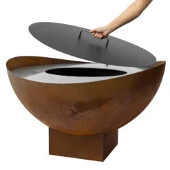 Feuerstelle 'Wave', Rost, Edelstahl, Ca. 100 X 55 X 100 Cm -Garten Sicht Verkäufe 3920100768 Feuerstelle WAVE rost ca100x55x100cm 2 1 119660