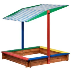 Sandkasten Inkl. Dach, Bunt, 120 X 120 X 120 Cm -Garten Sicht Verkäufe 3940100136 Sandkasten inkl Dach 5 106182